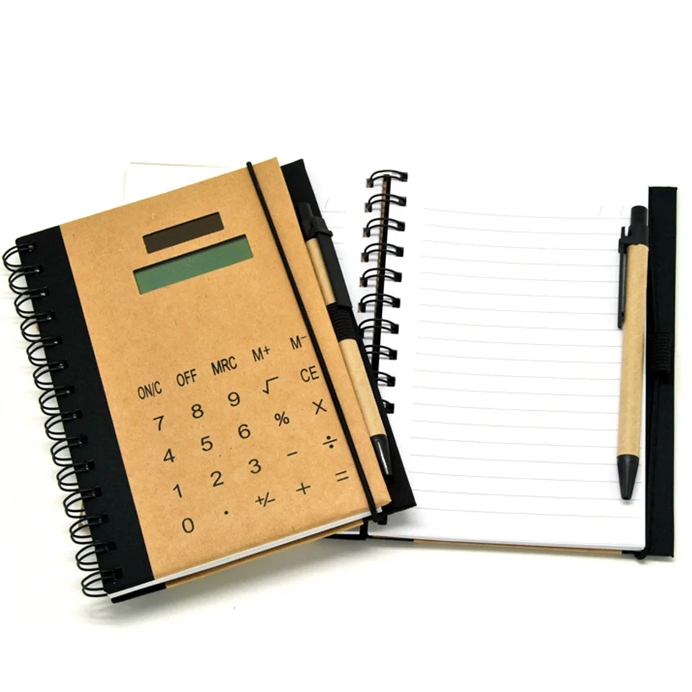 Solar Calculator Notepad Premium Paper For Business Travel Office Student Use Spiral Writing Pad Multifunctional Diary