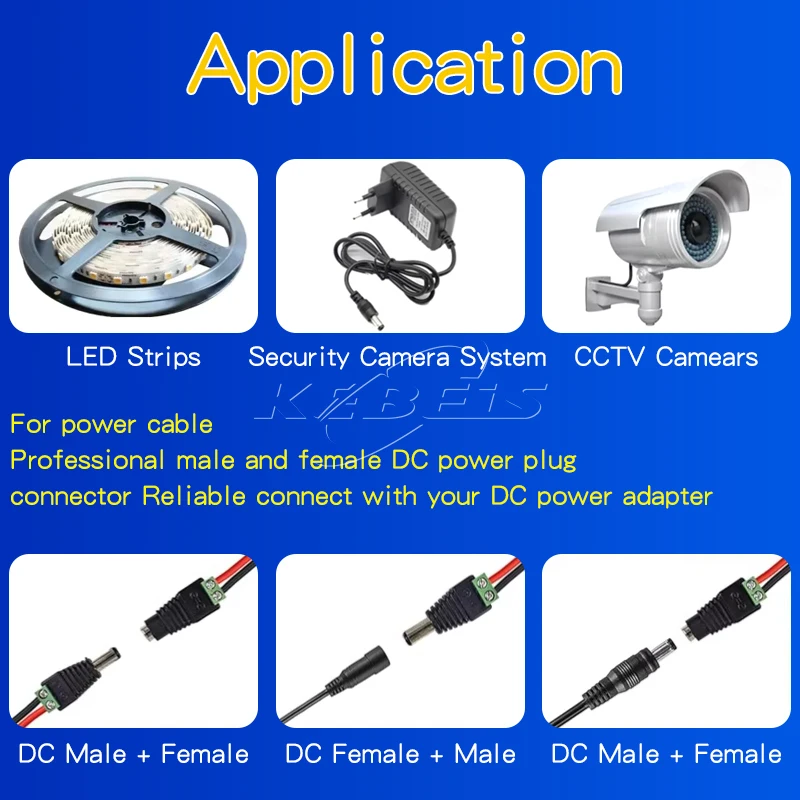 Konektor BNC DC 12V Pria Wanita, 2/5/10 buah konektor 5.5*2.1mm/2.5mm colokan adaptor DC daya bebas las untuk Kamera CCTV LED