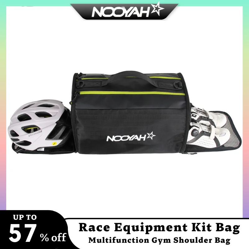 NOOYAH Bike Bag Cycling Equipment Bag Multifunction Cycling Bag Helmet Shoes Storage Bag Bicycle Accessories Outdoor Sport Bag