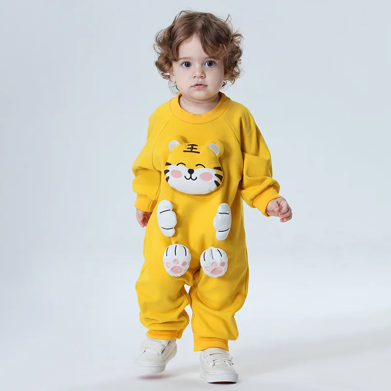 0-3 Years Newborn Baby Girl Clothes Baby Boy Bodysuits Lovely Tiger Kawaii Outfits Toddler Infant Baby Romper Cotton Long Sleeve