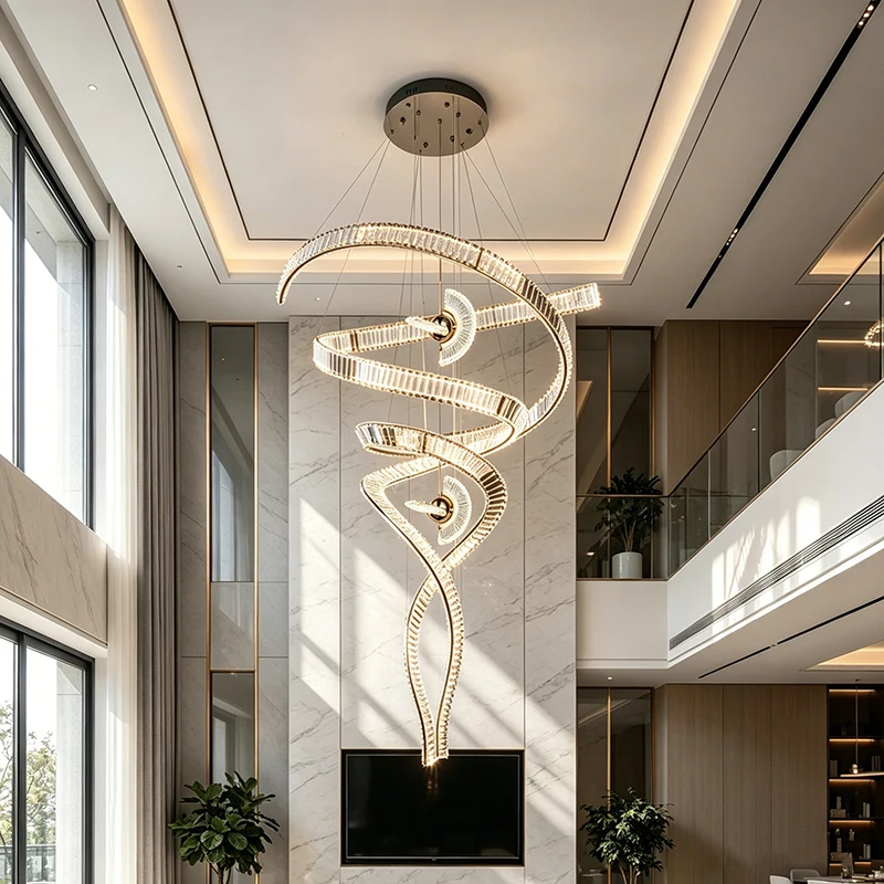 

Modern Crystal stair chandelier lights indoor lighting Ceiling lamp hanging light led Chandeliers for living room indoor lightin