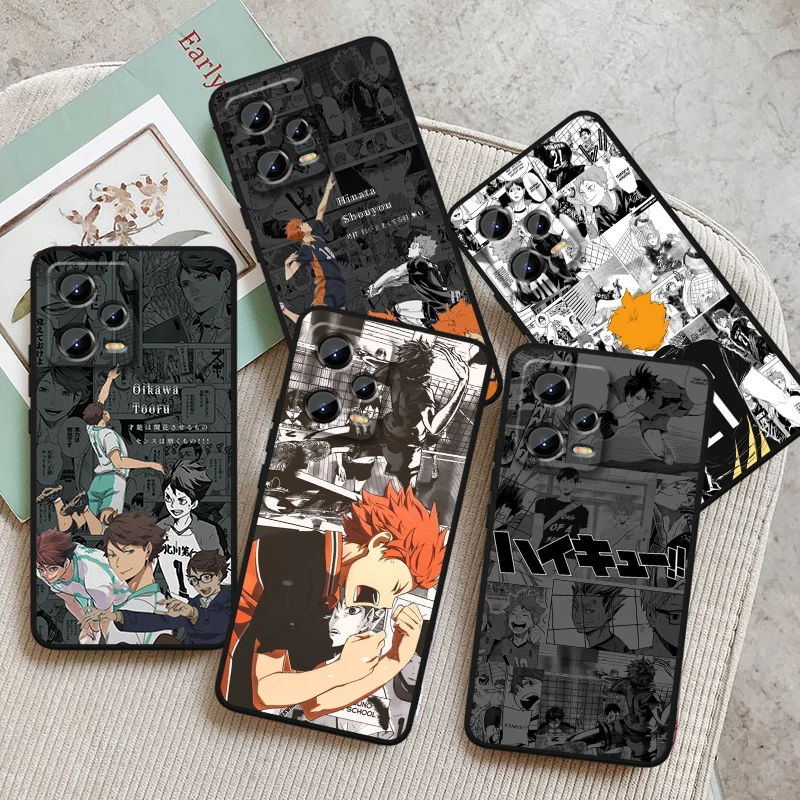 H-Haikyuu H-Hinata Anime For Xiaomi Redmi Note 13 12R 12 12S Turbo 11 11T 11S 10 10S Pro Plus 5G Black Cover Phone Case