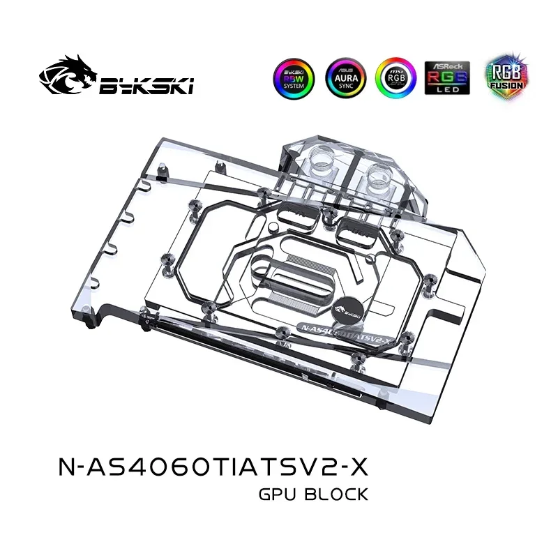 Bykski GPU Water Block Use for ASUS RTX4060 Ti ATS O8G-V2-GAMING Video Card Cooling / Full Cover / Radiator N-AS4060TIATSV2-X