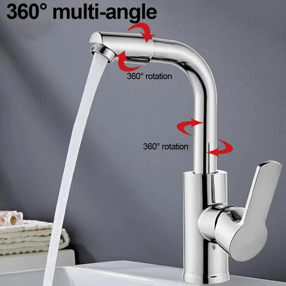 

360 ° Поворотный смеситель для раковины, универсальный для кухни и ванной, с подачей горячей и холодной воды