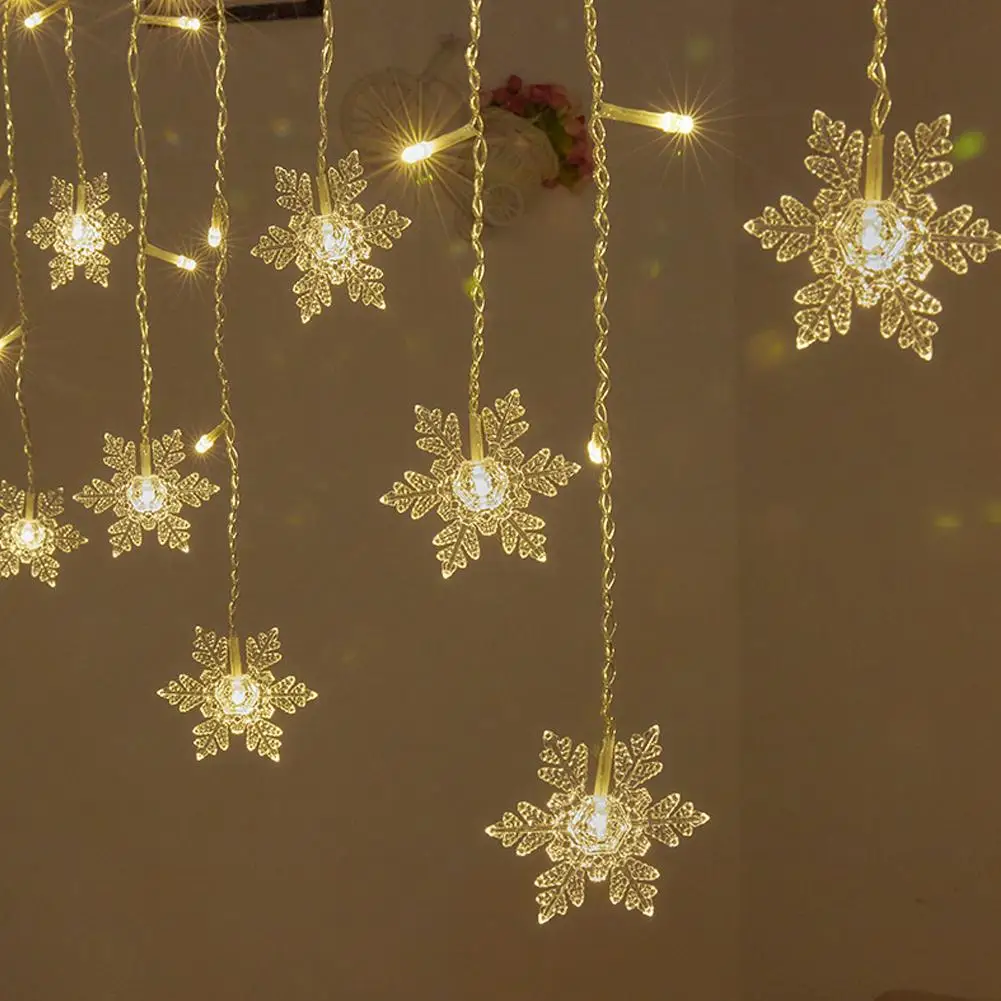 عيد الميلاد ندفة الثلج LED أضواء الستار 8 طرق المكونات في سلسلة أضواء للمنزل نافذة شجرة عيد الميلاد عطلة لوازم ديكور الحفلات #2
