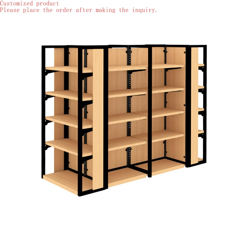 

Custom.Wholesale Steel-Wood Supermarket Shelves Wood Shelves for Shops Supermarket Shelving Display Rack for Sale