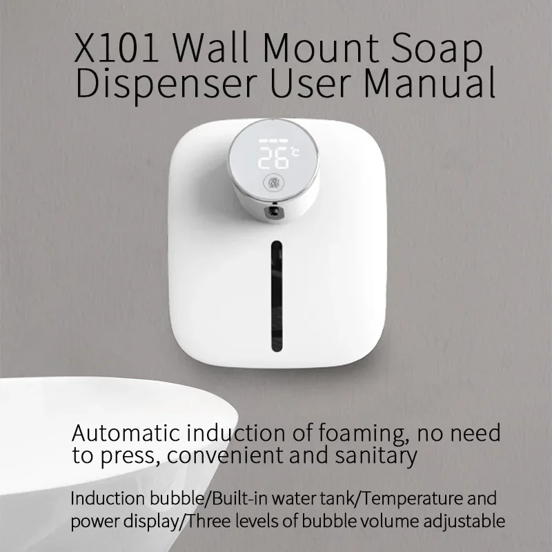 Mi Soap Dispenser Wall-mounted Rechargeable Temperature Display Liquid Soap Dispensers Sensor Foam Hand Sanitizer Machine