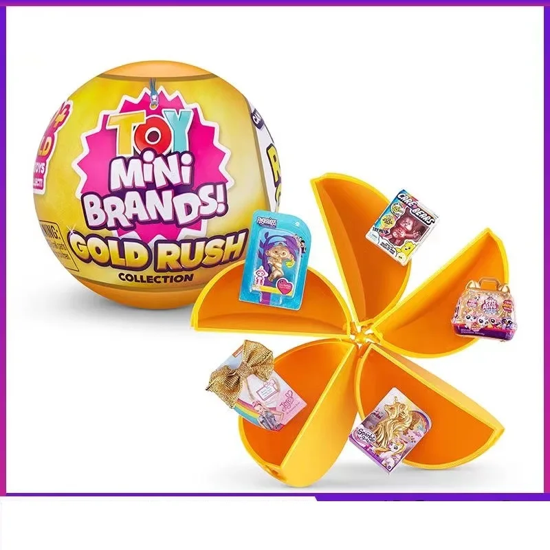 Boule Rare Rose Gold Rush Toy pour Enfants, 5 Surprises, Mini Marques, Capsule, Collection, Anime Figure Toys, Anniversaire, Cadeaux