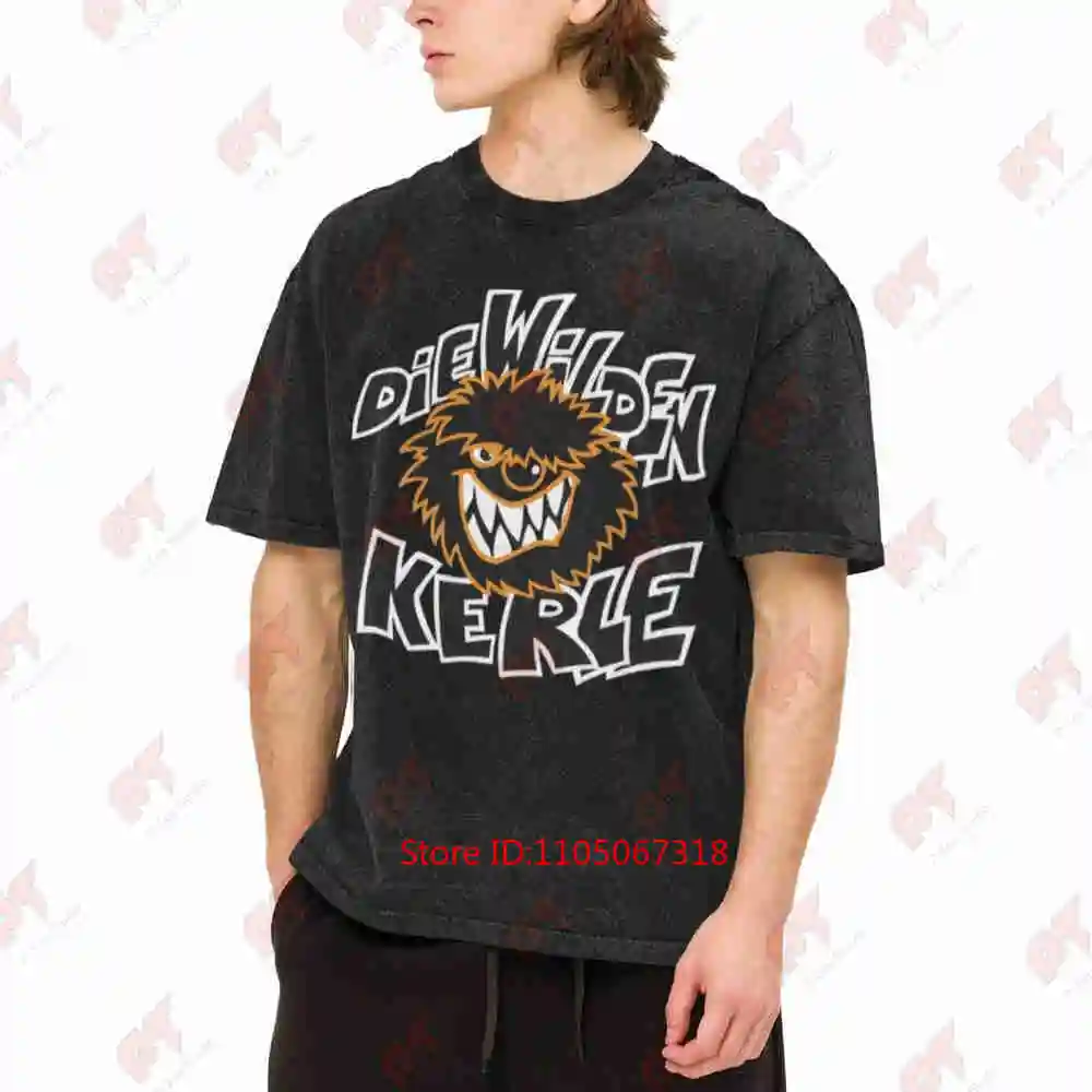 Die Wilden Kerle The Wild Guys German Boar Mascot Vintage Washed Tee Pure Cotton T-Shirt
