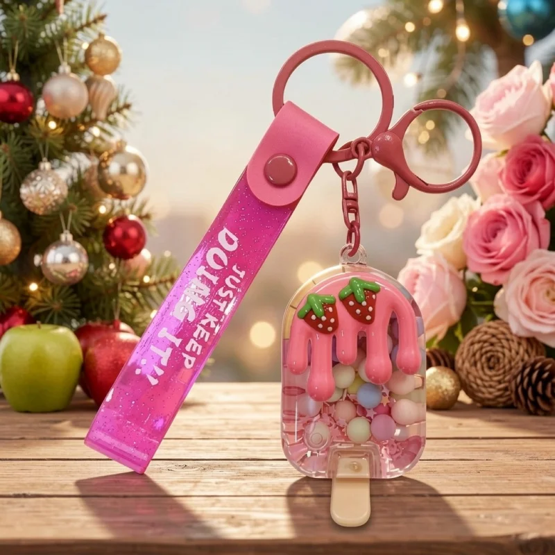 Students Exchange Gifts Creative Cartoon Butterscotch Ice Cream Key Chain Lovely Bag Pendant Car Key Chain