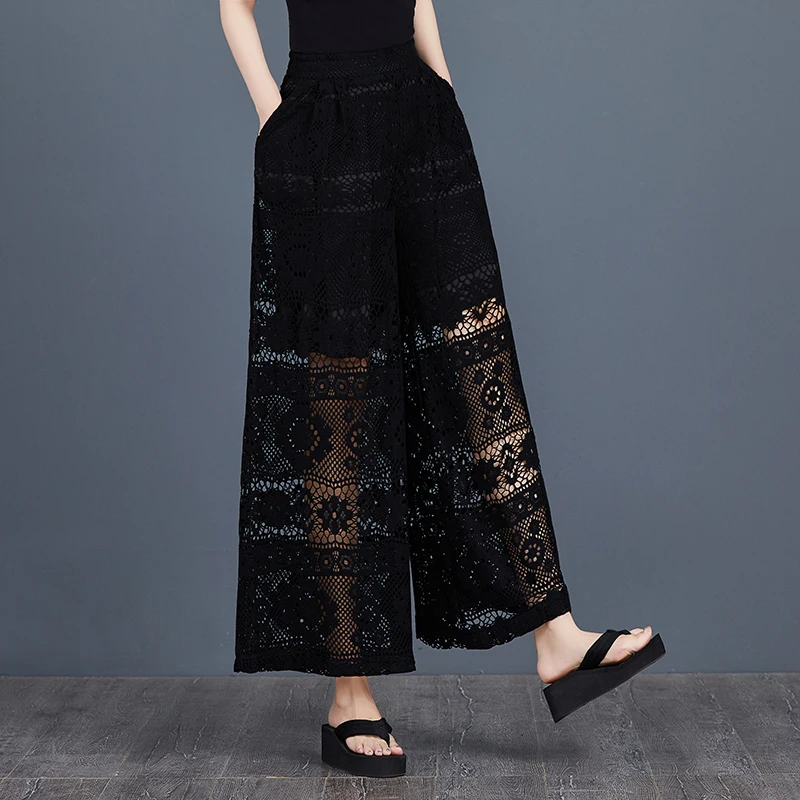 Plones Anchos Casus Nes de Talla ande, Estilo Hoado, de Pierna Ancha, a la Moda, Combinables con Todo, Estilo V...