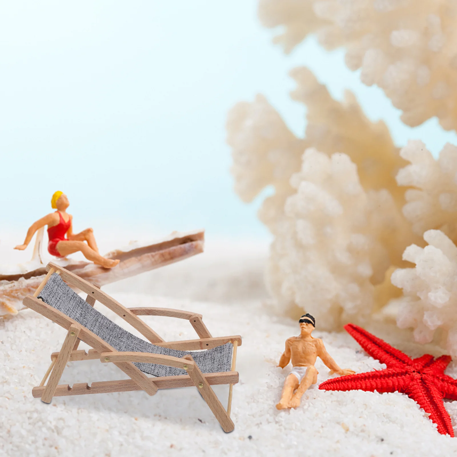 Miniature Furniture Model Foldable Chairs House Decoration Beach Dollhouse Recliner