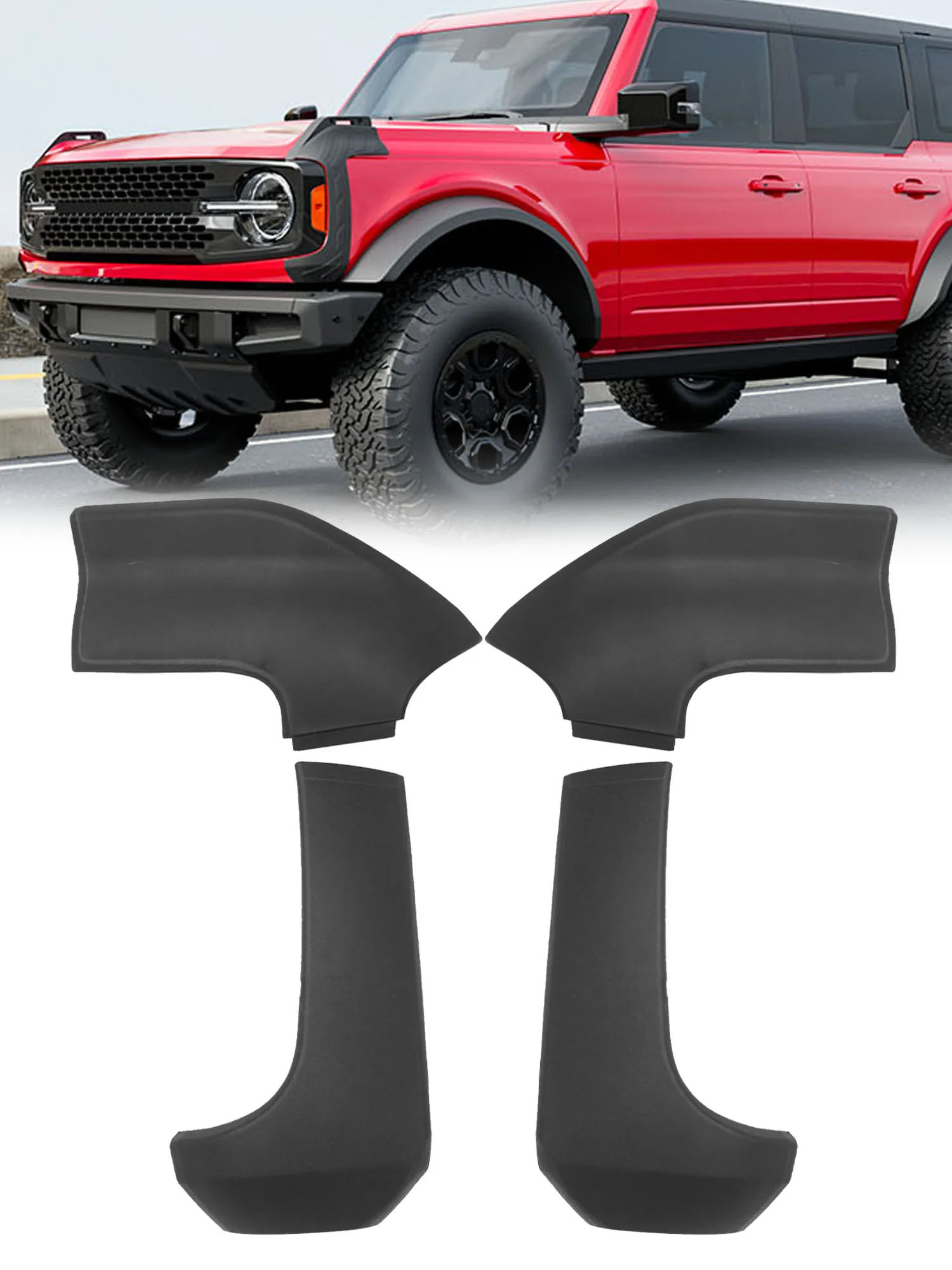 Front Hood Corner Edge Protector Anti Scratch Guards Protector for Ford Bronco 2021 -2024 Body Outer Cowl Armor 4pcs/set