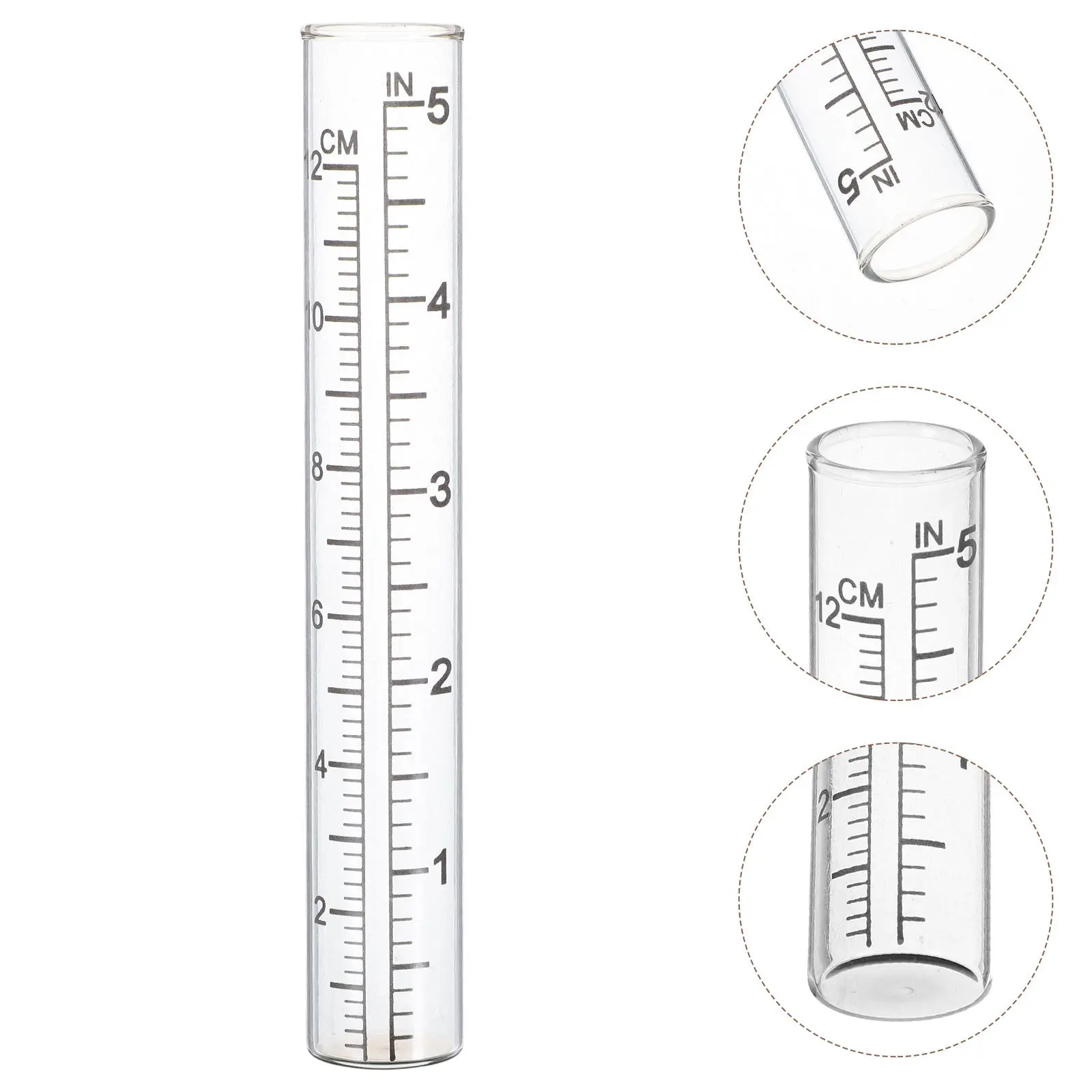 2Pcs Rain Gauge Replacement Tubes Glass Accurate Rain Measure Accessories for Yard Garden Outdoor Use Water Measuring Tools