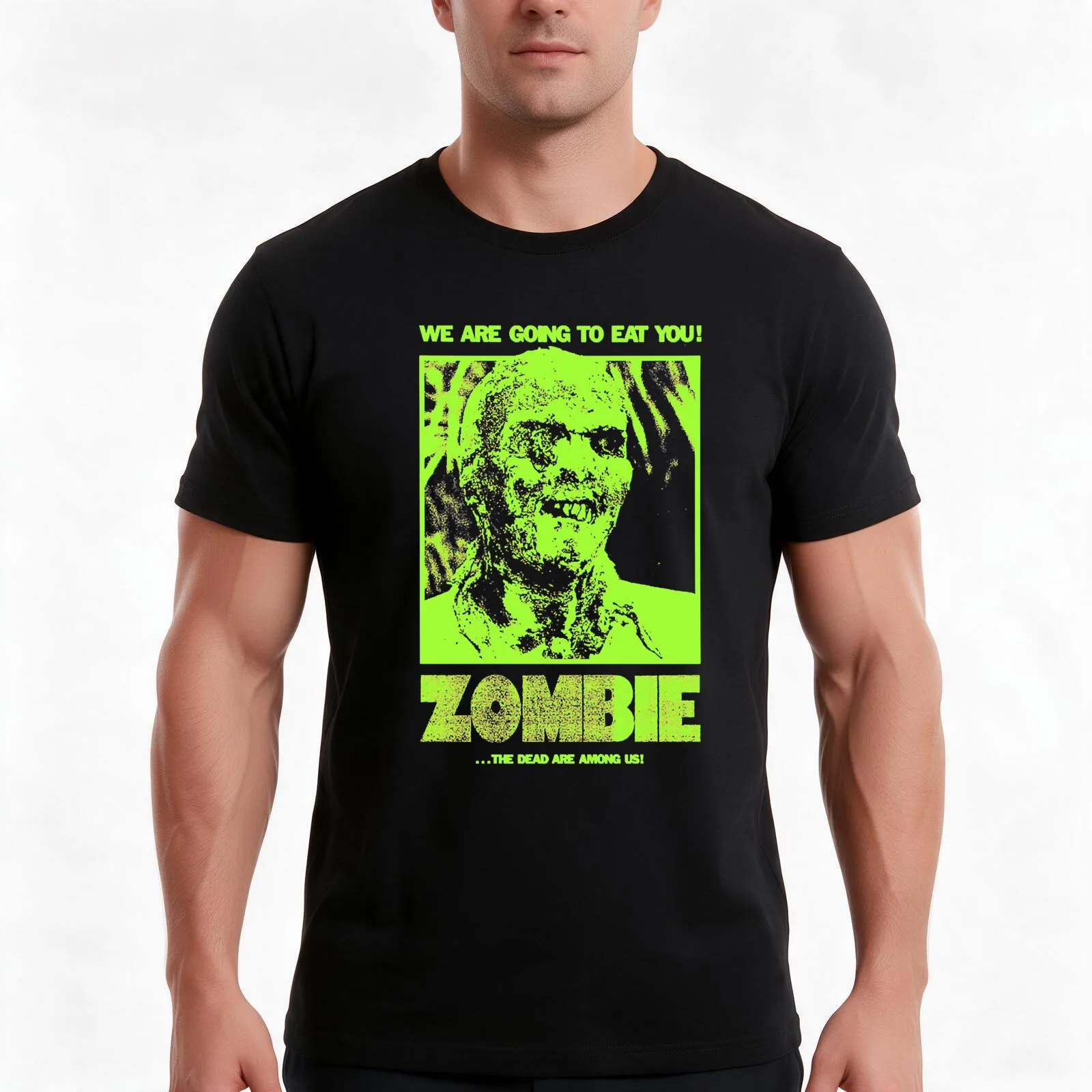 Movie lucio fulci zombie ZOMBI poster horror film T-Shirt, Summer Casual Cotton Tee, Oversized Streetwear Tops, Unisex Men Women