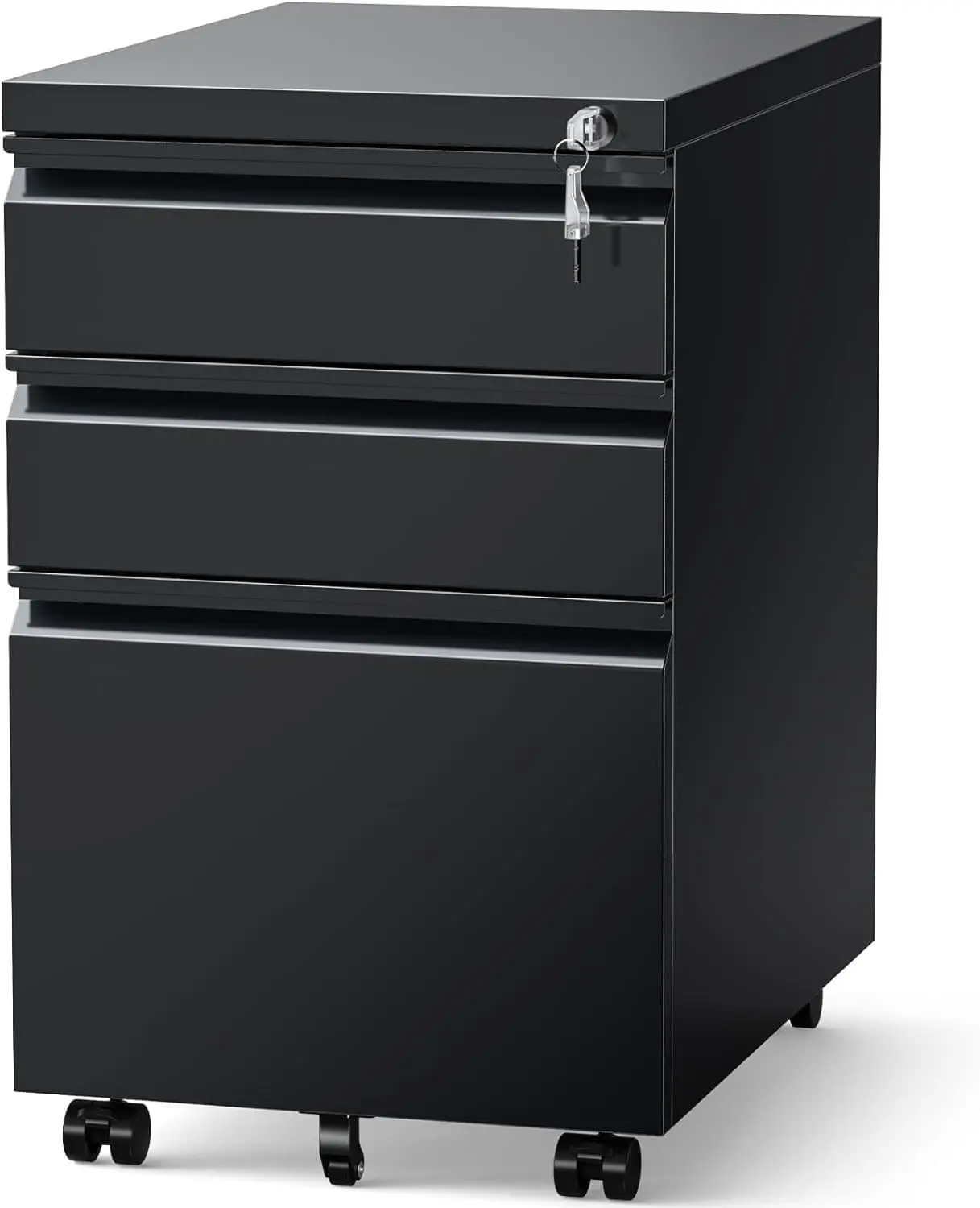 3 Drawer Filing Cabinet, File Cabinets for Home Office, Locking File Cabinet for A4-Size/Letter-Size/Legal-Size