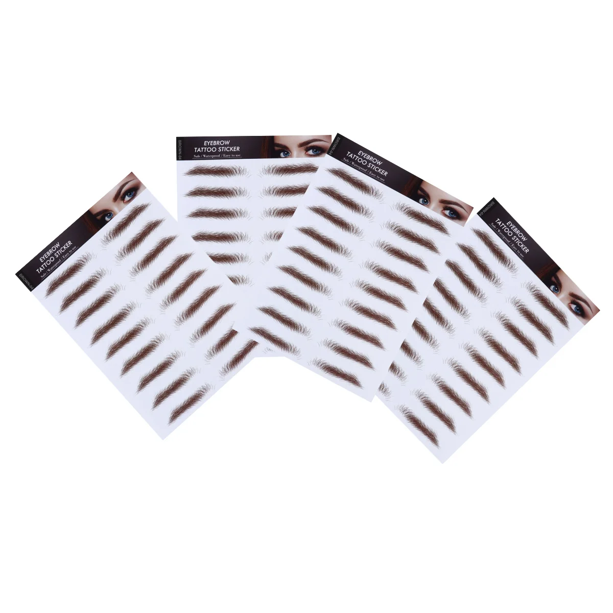 

4 шт. накладных бровей, многоразовые, водонепроницаемые, 6D, имитация волос, естественный вид, для женщин, легко наносятся и снимаются без клея