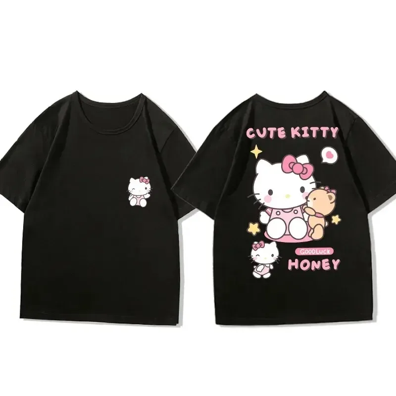 New Sanrio Pompompurin Soft Cute Boys Girls Short Sleeve Children's T-Shirt Summer Cotton Cartoon Womwen Kids Children's Tops