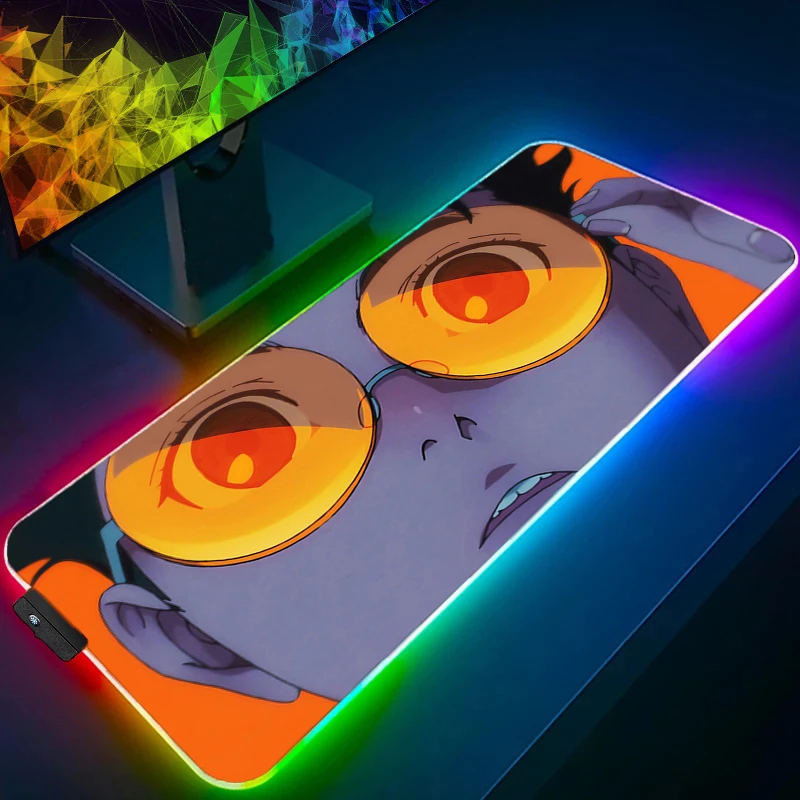 

Mouse Pad Gamer LED Computer D-dandadan Rubber Desk Mat Japan Anime Modern Table Keyboard Pad RGB Laptop Carpet Gaming Mousepad