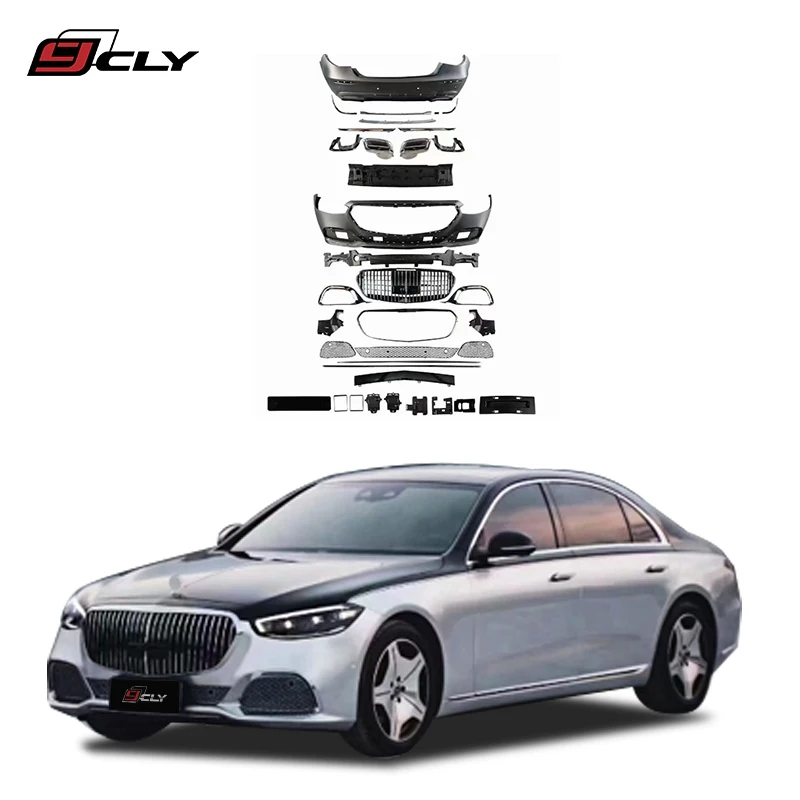 

CLY комплект Кузова бампера автомобиля для 21-23 Mercedes-Benz S-Class W223 Модифицированный корпус Maybach с решеткой и выхлопной трубой
