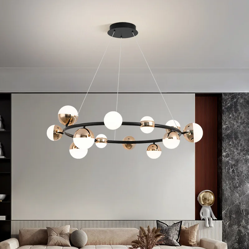 

Nordic Molecule Sphere Chandelier Modern Luxury Ceiling Light for Living Room Dining Room