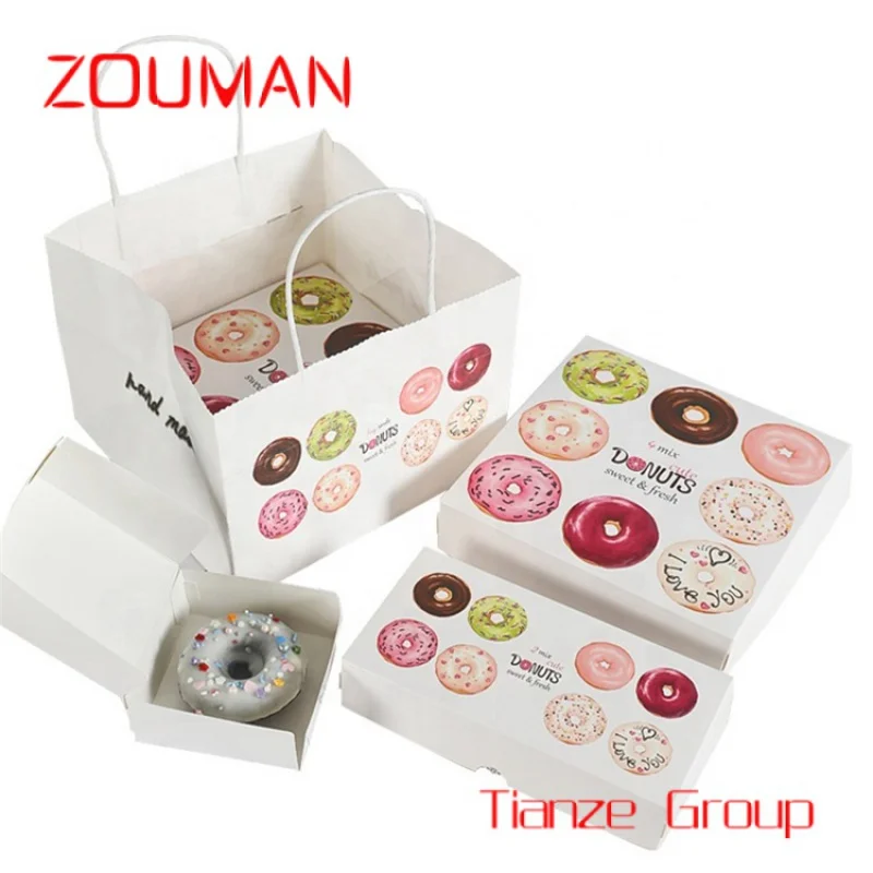 Maßge schneiderte Donut-Papier verpackungs taschen mit Ihrem eigenen Logo