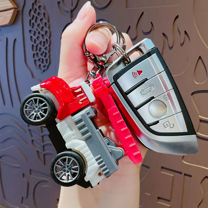 LLavero de modelo de motor de bomberos de ciudad de inercia de aleación, colgante, Mini camión de bomberos de simulación, coche extraíble, adorno de escritorio, regalo para niño