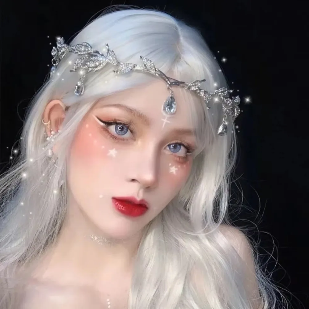 

New Heart Shape Elf Crown Ethnic Style Wedding Party Hair Jewelry Oriental Gentle and Elegant Hair Accessories Women Gift