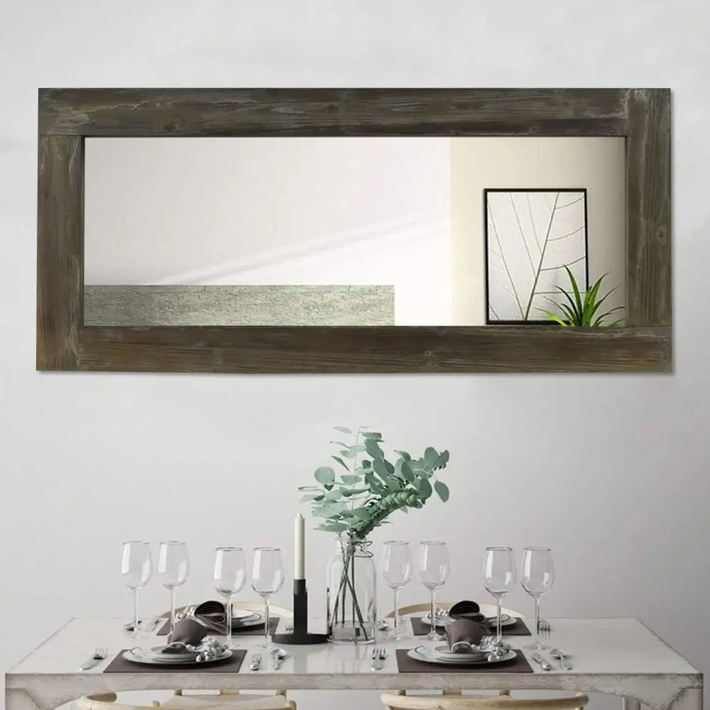 Large Rustic Reclaimed Wood Frame Full Length Mirror 58