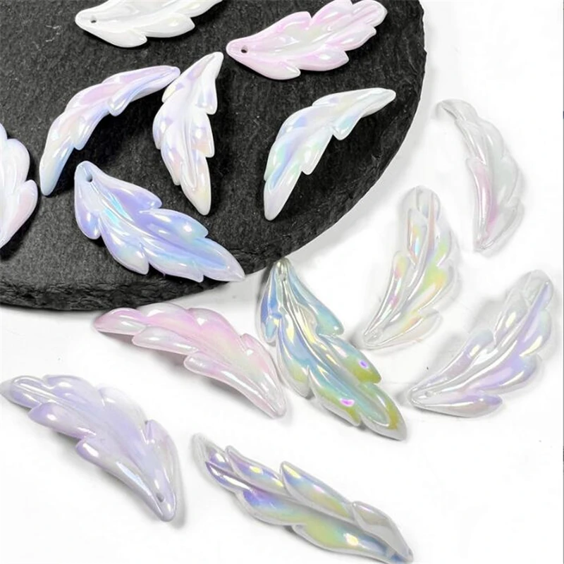 20Pcs/Lot New Creative Leaves Beads Petals Spacer Beads Torus Charm Connectors Diy Earrings Jewelry Making Resin Acessories