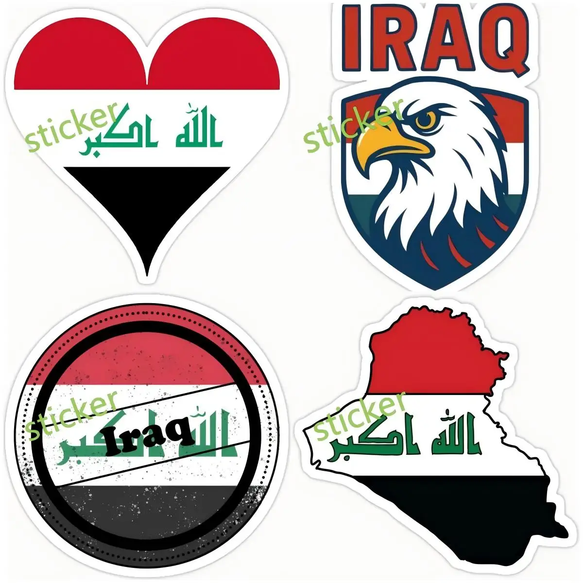 

Iraq Flag Racing Stickers Car And Motorcycle Decals Laptop Waterproof Decoratio Trunk Personality Rv Sticker
