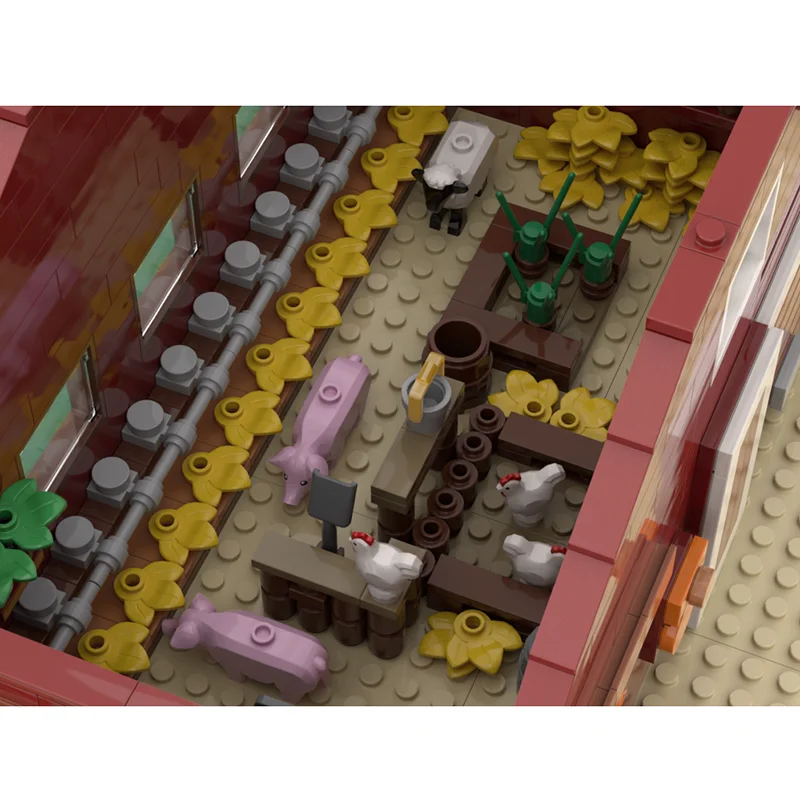Mittelalterliches Haus Moc Bausteine Stardew Valley Scheune Modell Technologie Ziegel DIY Spiel Modell Montage Bau Spielzeug Geschenke