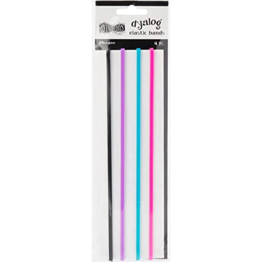 Ranger Dyan Revelry's Dylusions Dyalog Notebook Elastic Bands 4 Per Pack Multicolor