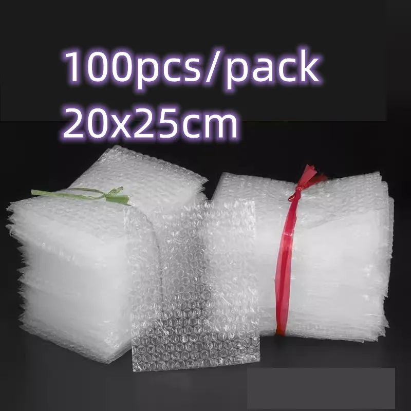 bubble mailers plastic wrap envelope bolsas de embalagem claro a prova de choque embalagem bolsa filme atacado 20x25cm 100 pcs branco 01