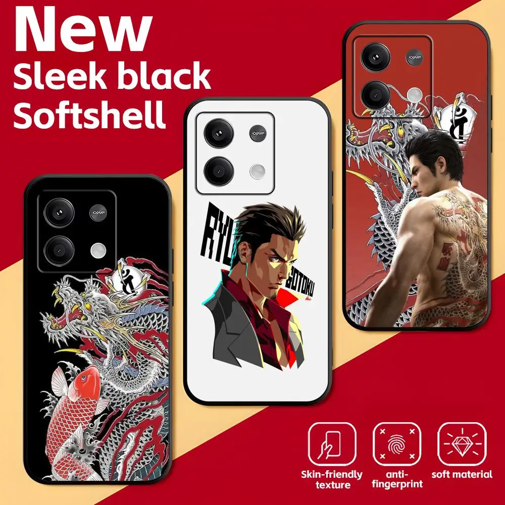 Мягкий черный чехол для телефона Cool Yakuza Kiwami 3 & Dark Ties для Redmi Note 14 13 12 11 Pro Plus S 5G 14C A3