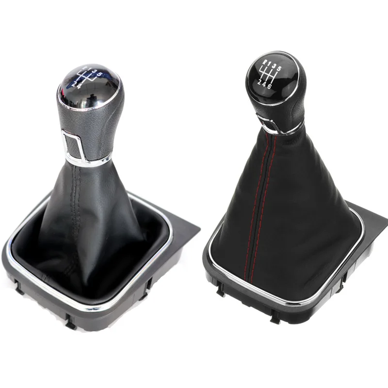 5 6 Speed Car Gear Shift Knob for VW Golf 5 6 Jetta 5 6 Leather Gaiter Boot Cover Stick Accessories