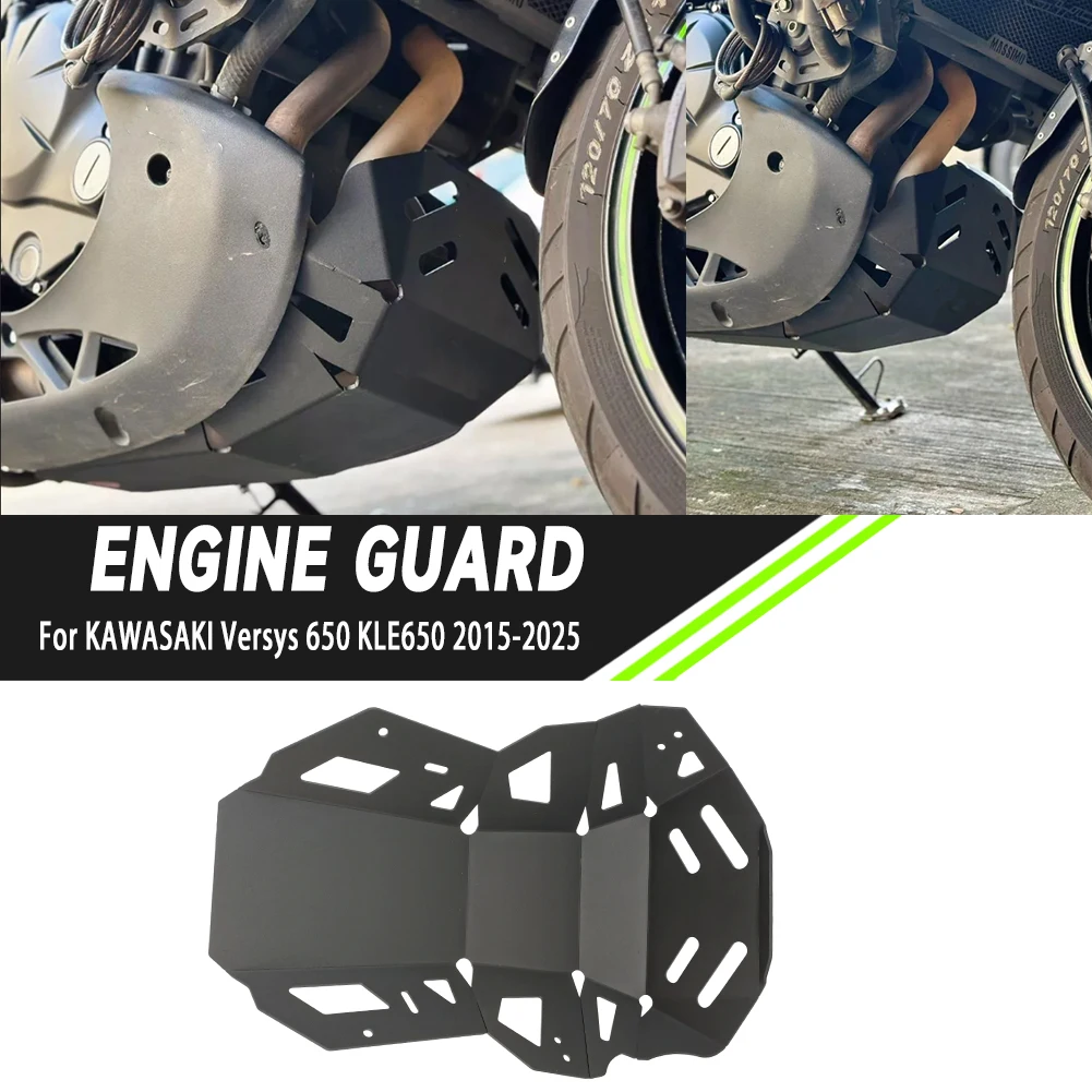 

Lower Engine Guard Bash Bottom Skid Plate Belly Pan Cover Protector For Kawasaki Versys650 VERSYS 650 KLE650 KLE 650 2015-2025