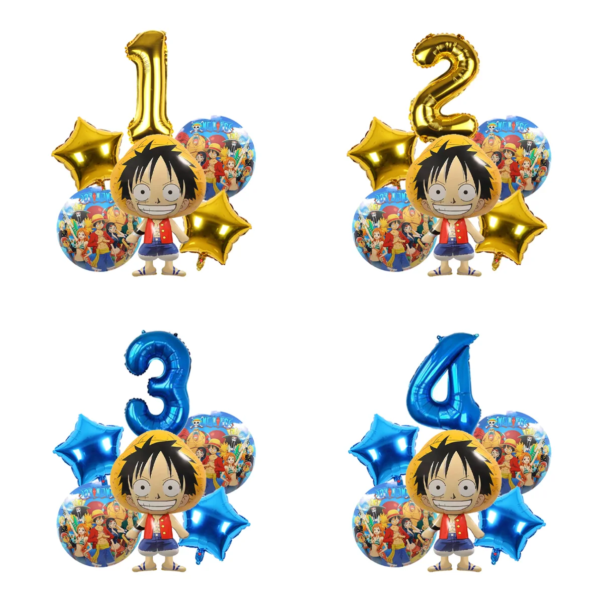 Strohhut-Crew-Design Happy Birthday Ballons-Set für Anime-Fans Party-Dekoration
