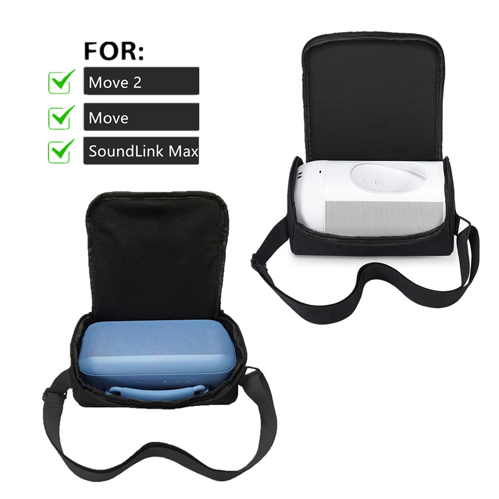 Carrying Case Shockproof Carrying Bag Anti Scratch Zippered Bag with Shoulder Strap for Sonos Move 2 2023/Move 2020 Speaker