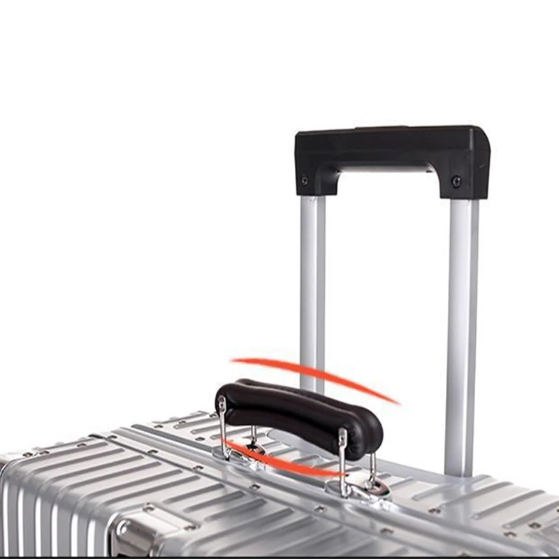 Volledig Aluminium Koffer Koffer Trolley Case Metalen Reistassen Universeel Wiel Zakelijke Instapbagage 20 "24" 26 "29" Inch