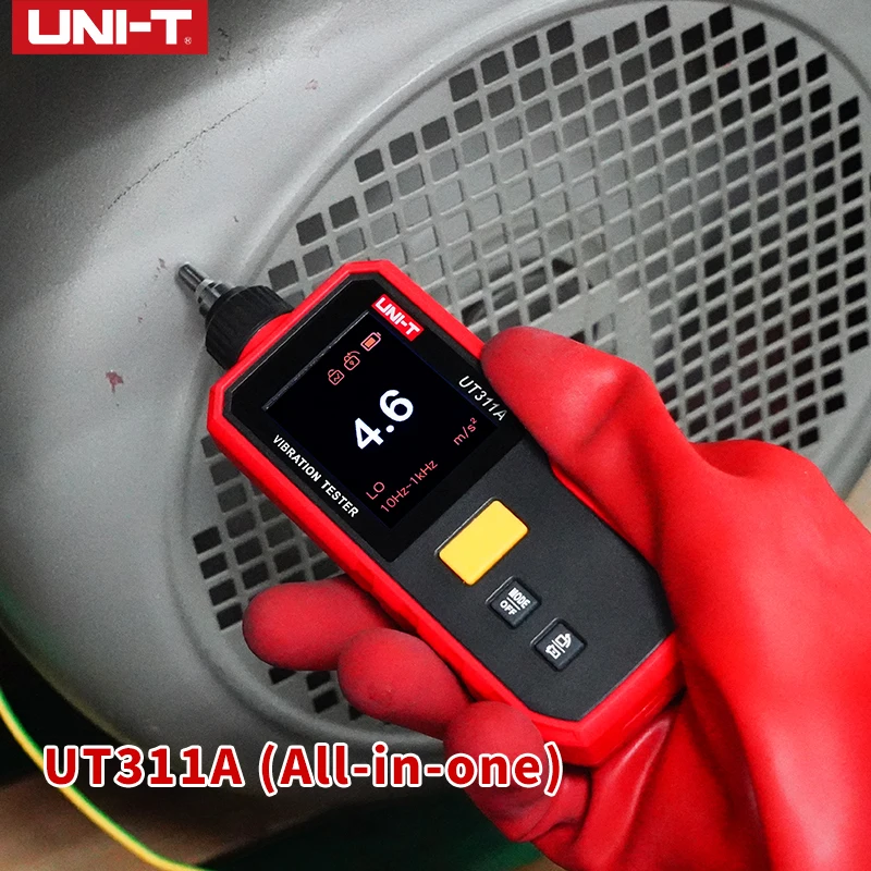 UNI-T Digital Vibration Meter UT311A 0.1 - 199.9m/s² Vibration Analyzer High Precision Vibrometer LCD TFT Screen