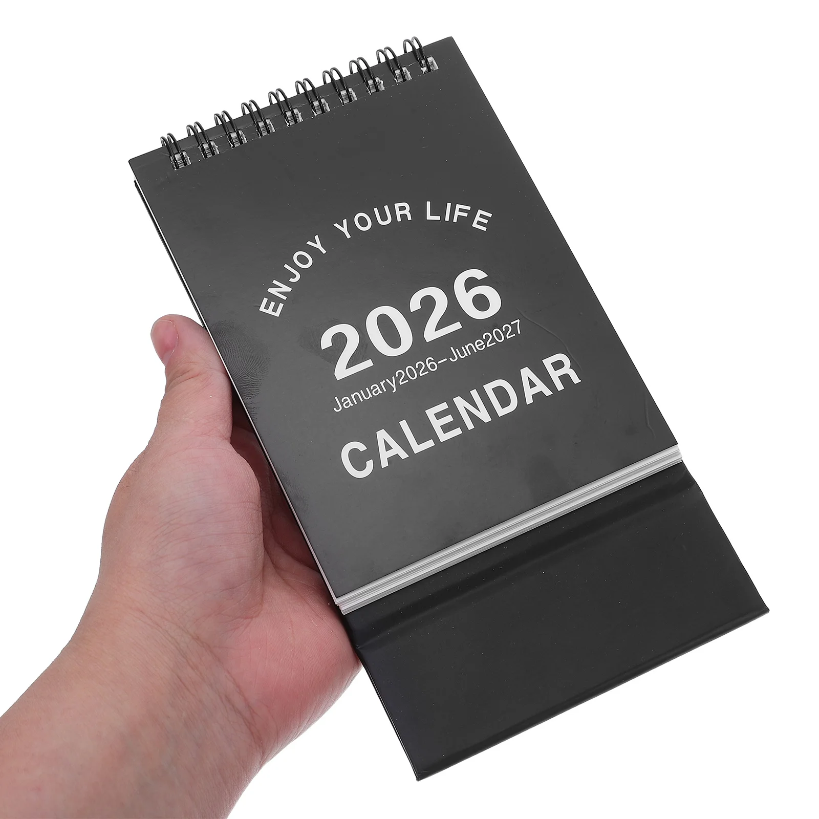 

Mini Desk Calendar 2026 Compact Standing Flip Monthly Planner Black for Office Home School Use Chinese Lunar Traditional Desktop
