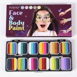 Face Paint Pigment Washable Painting Set With Brush Child Professional Face Paints For Adults Makeup Pigment Powder Kit Palette