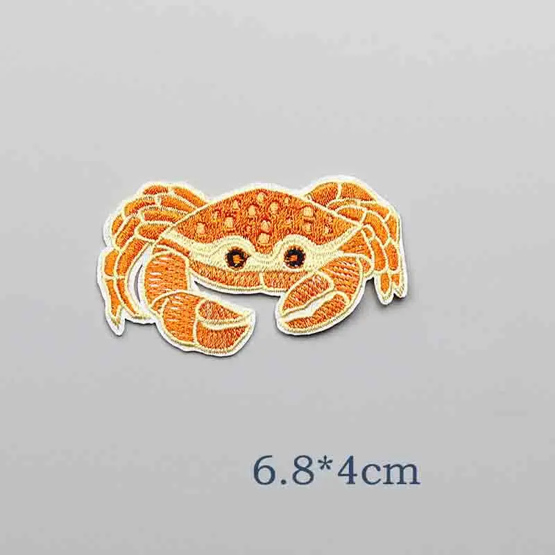 1 Piece Cute Marine Fish Patch for Clothing and Backpack Decoration 3-9 CM Applique Iron on Fabric Stickers DIY
