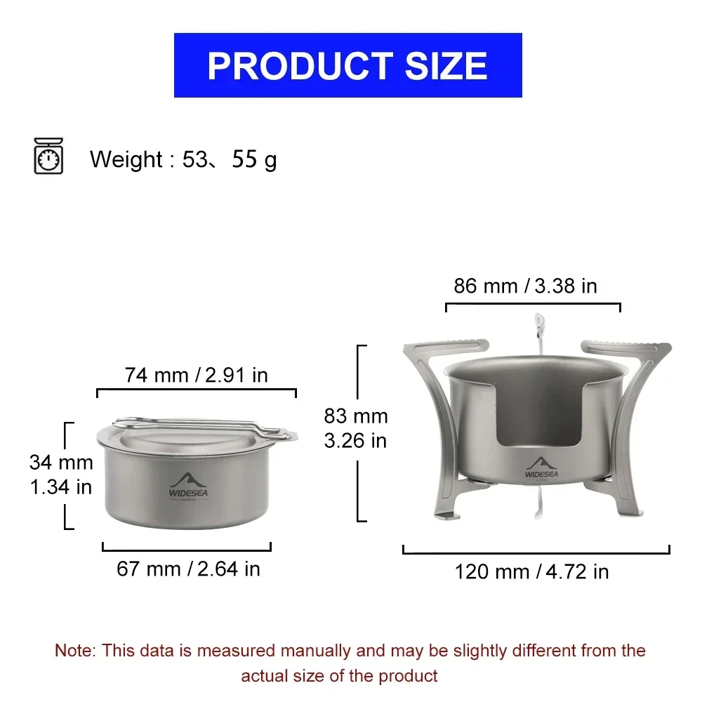 Wideea-キャンプ用チタンアルコールストーブ、薪ヒーター、観光バーナー、調理器、アウトドアサバイバル、トレッキング、ハイキング、ピクニック用品