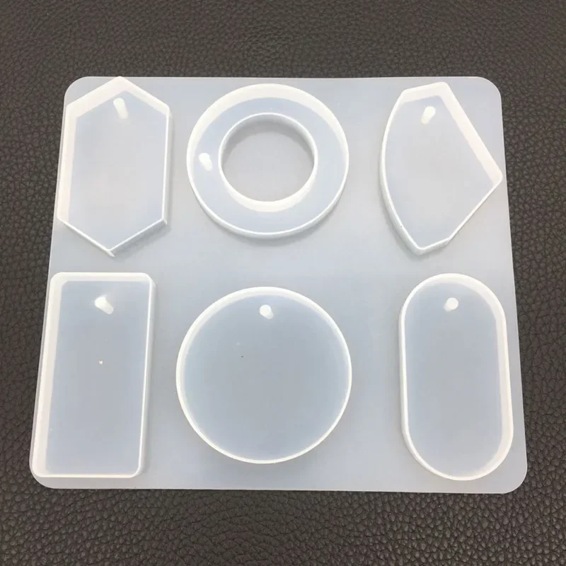 New 1PCS 6 Style Pendants Craft DIY Transparent UV Pyramid Resin Liquid Silicone Combination Molds for Making Necklace Jewelry