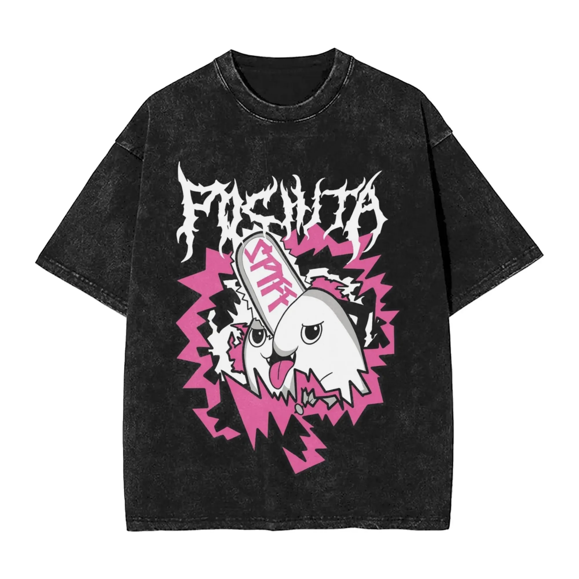 

Chainsaw Man Pochita 2026 Summer Men Women Cotton T Shirt Vintage Washed Oversized Streetwear Anime Print Casual Tops