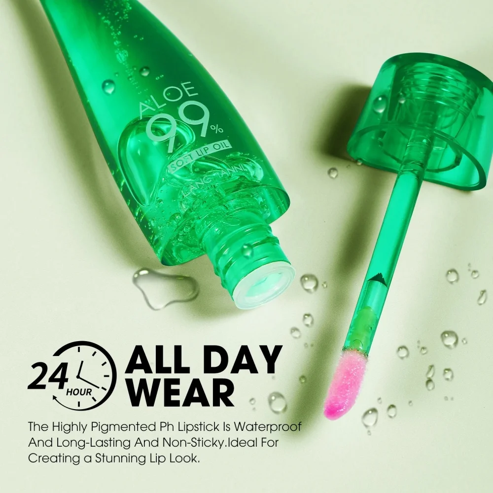 99% Aloe Vera Temperature Change Lip Gloss Warm Feeling Moisturizing Anti Dry Long Lasting Transparent Lip Oil Lip Care