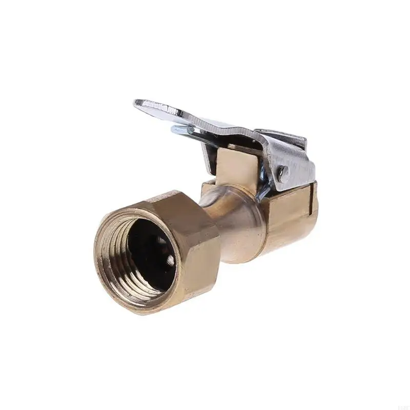 0.8cm Brass Tire Inflator Lock Chuck Air Compressor Quick Adapter with Clip Connector Tongue Car Accessorie