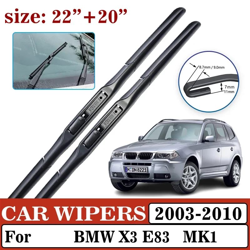 

For BMW X3 E83 MK1 2003-2010 Car Cubber Wipers Windshield Wiper Blades Windshield Washer Cleaning Windscreen Window Accessories